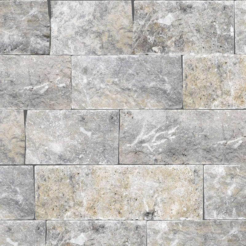 TRAVERTINO ROMANO ROCK FACE SILVER